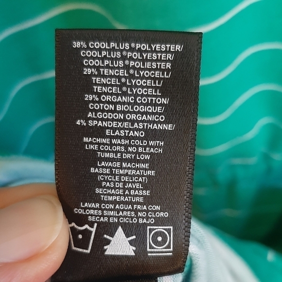 Kuhl Large Kyra Striped Jersey Knit Mini Dress Aqua Green Tank Athleisure - Picture 6 of 6